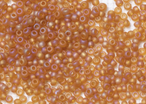 Бисер Чехия круглый 10/0 50г 11070m прозрачный темно-янтарный радужный матовый