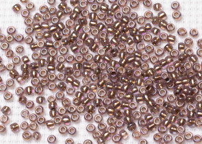 Бисер Япония круглый 11/0 10г 1809 светлый аметист радужный, медная линия внутри