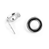 " Zlatka" Швензы FMK- H13 12 x 12 мм 2 шт 02 под серебро, чёрный