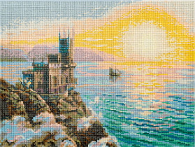 Кристальная ( алмазная) мозаика  " ФРЕЯ" ALPD- 014 на подрамнике " Крым. Ласточкино гнездо" 40 х 30 см